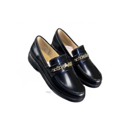Chanel Moccasins Loafers Black Patent Calfskin Leather