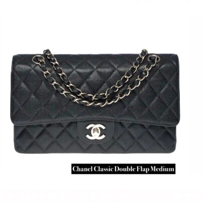 Chanel Quilted Classic Medium Flap Black Caviar Leather Shoulder bag NEW