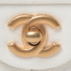Chanel Top Handle Mini Rectangular White Caviar Leather Flap Bag Gold Hardware cc closing mechanism