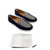 Dior Granville Loafers Navy Blue Suede and Beige Jacquard canvas with box