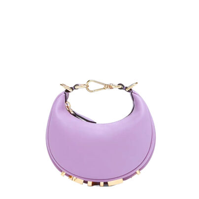 Fendi Violet Nano Fendigraphy Hobo Bag Lambskin leather