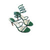 Green Rene Caovilla CLEO Spiral Heeled Sandals Embellished