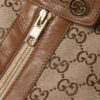 Gucci Aria Brown Canvas GG Leather Jacket zipped