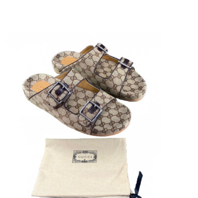 Gucci GG Birkenstock Beige Sandals Size 42