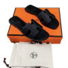Hermes Oran Sandals Black Epsom Leather