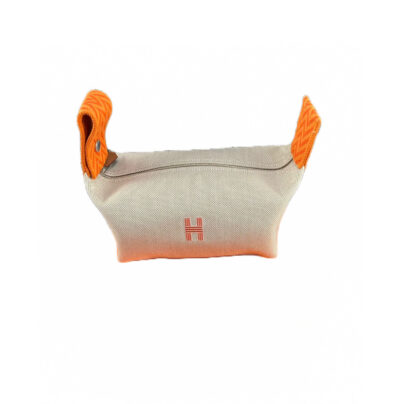 Hermes Trousse Bride A Brac Small Case Bag Grey Orange