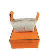 Hermes Trousse Bride A Brac Small Case Bag Grey Orange Fabric