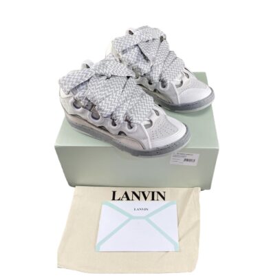 Lanvin Curb Sneakers Low top White Grey Leather Size 44
