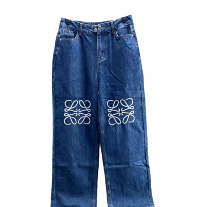 Loewe Anagram Wide Leg Blue Denim Jeans Size FR38
