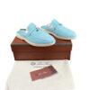 Loro Piana Babouche Charms Suede Blue Slippers