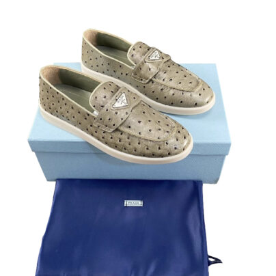 Prada Ostrich Leather Loafers Size 39
