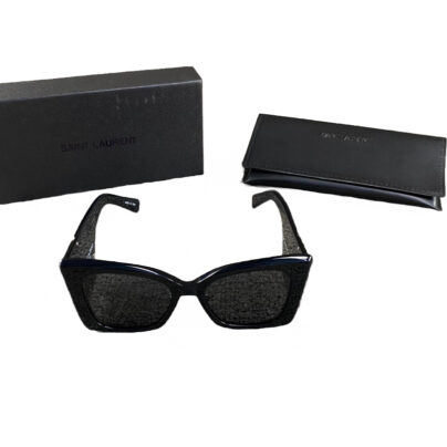 Saint Laurent Mica Cat Eye Acetate Black Sunglasses