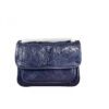 Saint Laurent YSL Niki Blue Crumpled Leather Bag