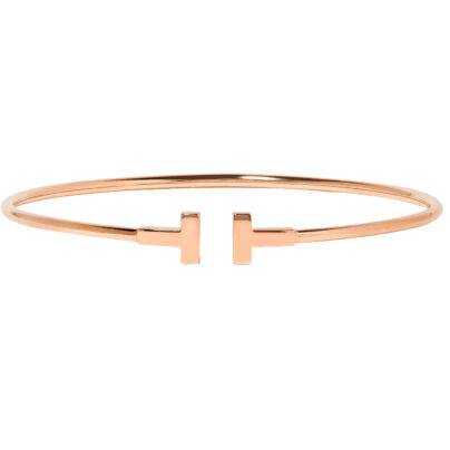 Tiffany T Wire 18k Rose Gold Bracelet Large