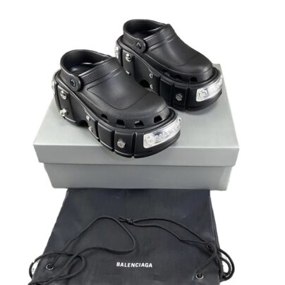 Balenciaga Crocs HARDCROCS Black Platform Rubber sandals Size 40