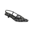 Black Gucci GG Kitten Heel Slingback Pointed Pumps Size 38 1
