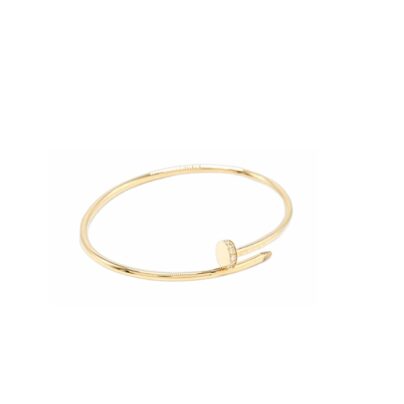Cartier Juste Un Clou PM 18k Yellow Gold Diamond Bracelet Size 16