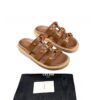 Celine Clea Gladiator Sandals Brown Calfskin Leather Size 40