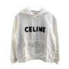Celine Hooded Sweater White Cotton Size S