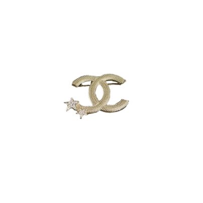 Chanel Coco CC Brooch Pin Stars Goldtone Crystals 23AW Collection