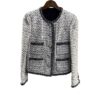 Chanel Grey Tweed Jacket Size FR36