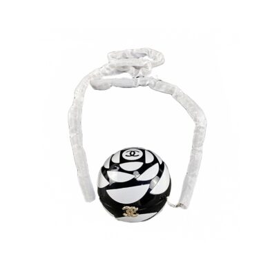 Chanel Limited Edition Round Black and White Minaudiere In Resin and plexiglass