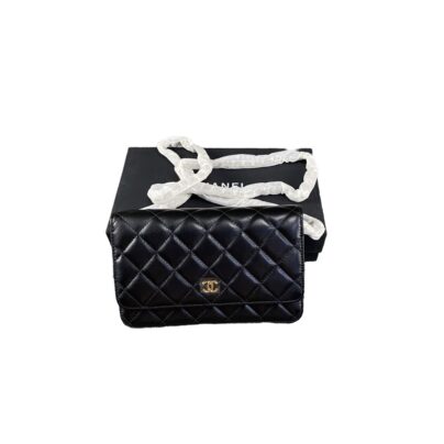 Chanel Quilted Black WOC Bag Lambskin Leather GHW
