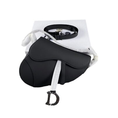 Christian Dior Saddle Bag Black Matte Calfskin
