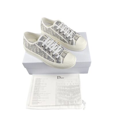Christian Dior WalknDior White Canvas low top sneakers Size 38