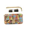 Fendi Vitello King FF Canvas Multicolor Bag Goldtone Hardware