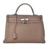 Hermes Kelly Retourne 35 bag in Brown Etoupe Togo Leather SHW