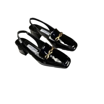 Jimmy Choo Black Tilda Slingback Mules Patent Leather Size 40