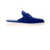 Loro Piana Babouche Charms Blue Suede Slippers Size 39