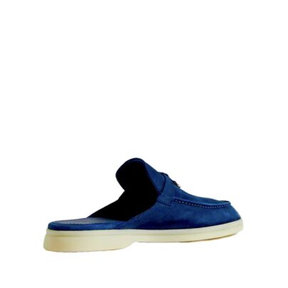 Loro Piana Blue Suede Babouche Charm Slippers Size 38 1