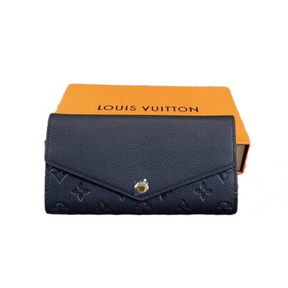 Louis Vuitton Empreinte Sarah Long Wallet Black Monogram Embossed Leather