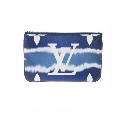 Louis Vuitton LV Escale Pochette Blue Leather Chain Wallet