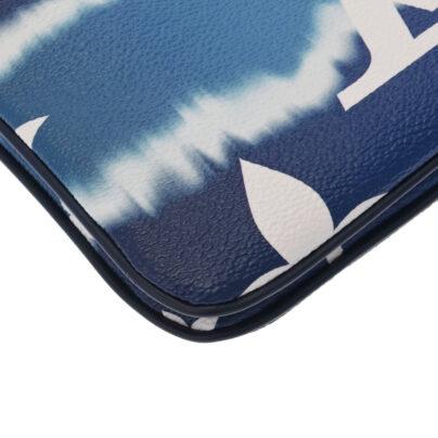 Louis Vuitton LV Escale Pochette Blue Leather Chain Wallet lambskin