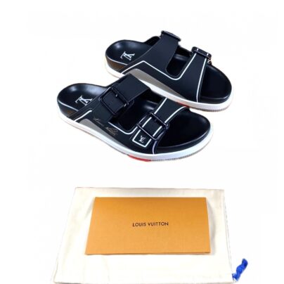 Louis Vuitton LV Trainer Mules Sandals Black Calf Size 41