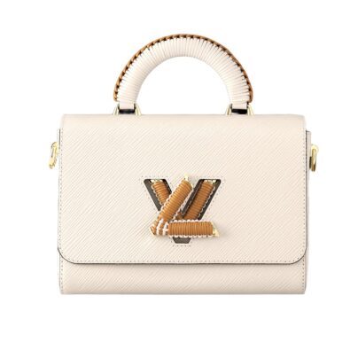 Louis Vuitton Twist MM White Epi Leather Braided LV Bag