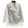 Prada White Double breasted Fur Coat Size FR40