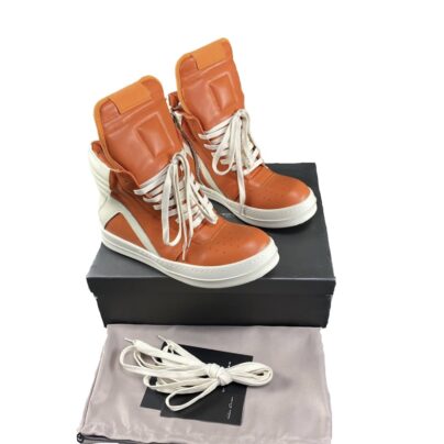 Rick Owens Geobasket Orange White High top sneakers size 40