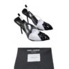 Saint Laurent Chica YSL Slingback Heels Black Patent Leather PVC Size 40