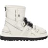 UGG Feng Chen Wang White Leather Ankle Boots Size 38
