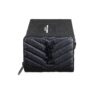 YSL Cassandre Bi fold small rectangular wallet black caviar leather