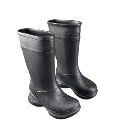 Balenciaga x Crocs Chunky Black Rubber Rain Boots Size 38