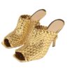 Bottega Veneta Gold Knot Mules Sandals Size 38