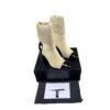 Chanel Beige Short Boots Black cap toe Size 37