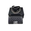 Chanel Boy Small Black Quilted Caviar Leather Bag Silvertone hardware
