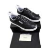 Chanel CC Black Logo Lace Up Low top Leather Sneakers Size 38