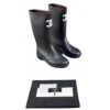 Chanel CC Black Rubber Rain Boots Size 39